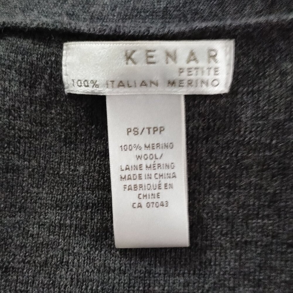 Grey Italian Merino Wool Cardigan with Ruffles - Picture 12 of 13
